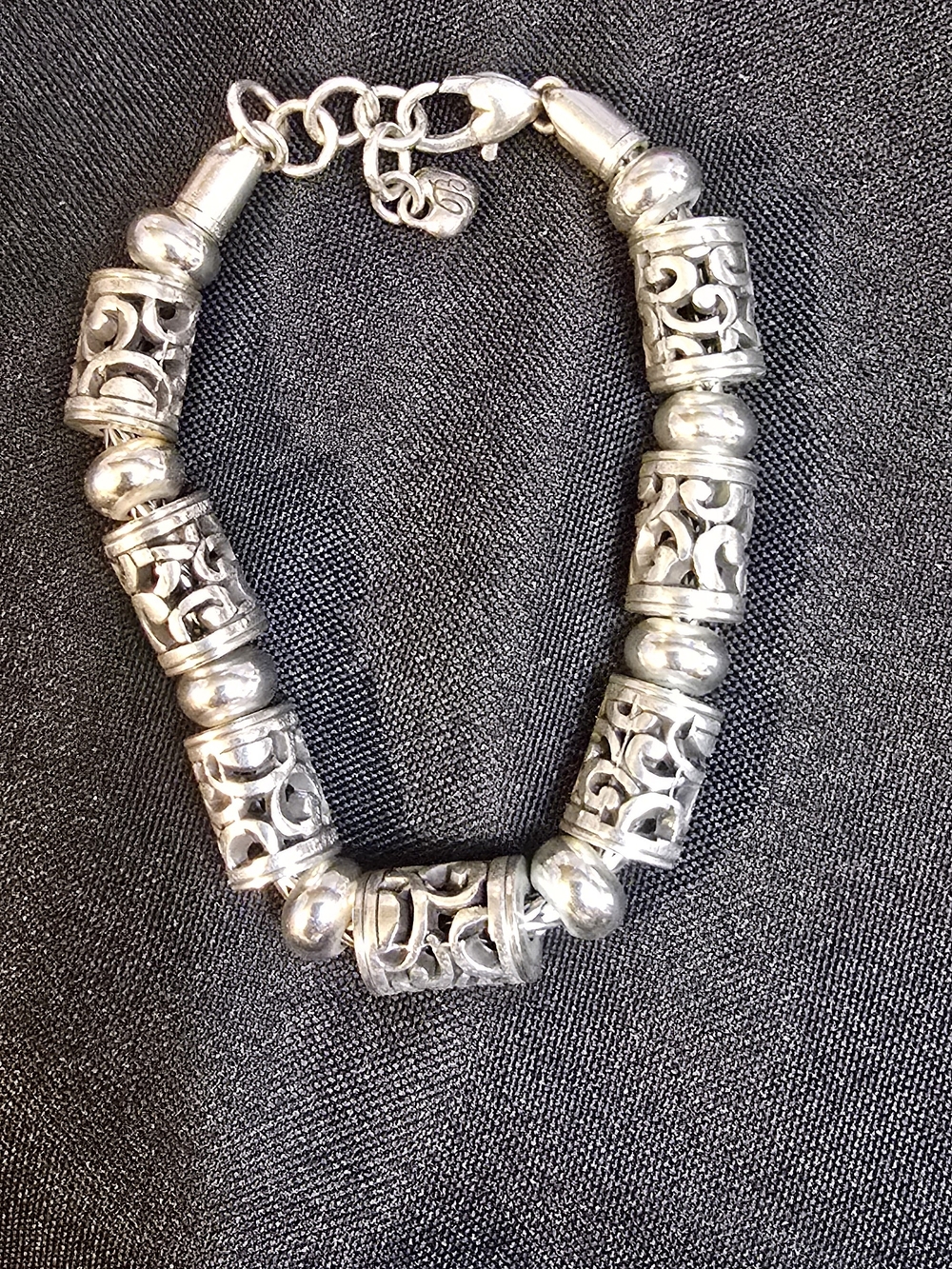 Brighton Silver Filigree Barrel Bead Bracelet - Silver